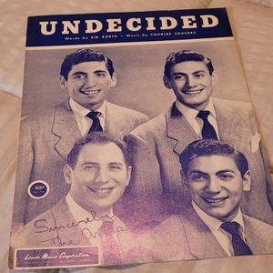 Undecided vintage Sheet Music Undecided vintage Sheet Music with words very coll